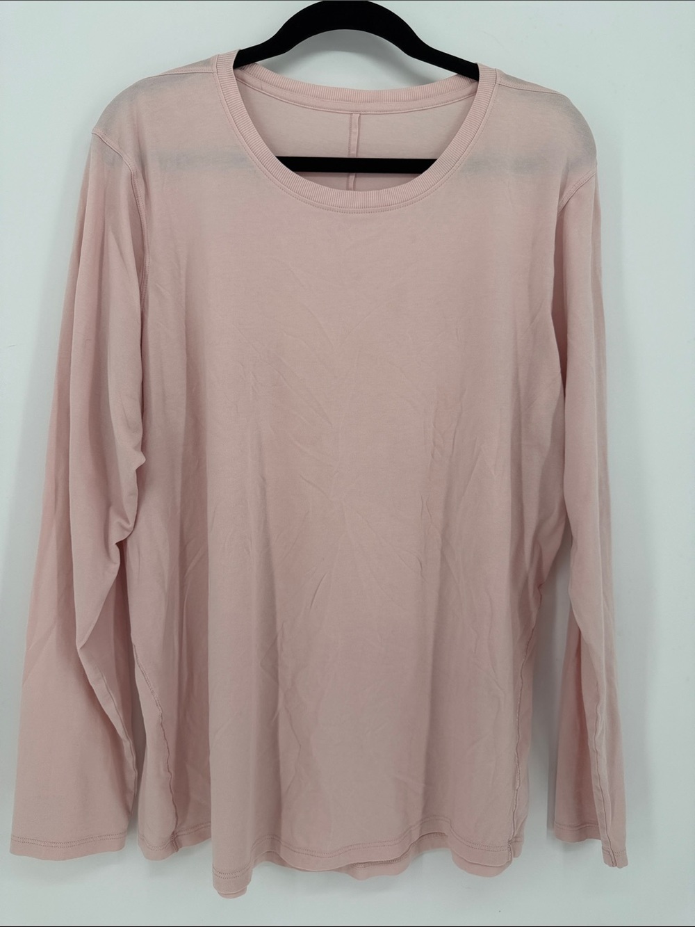 Lululemon Soft Cotton Long Sleeve Shirt Blush Pink XL XXL 14 16 Relaxed